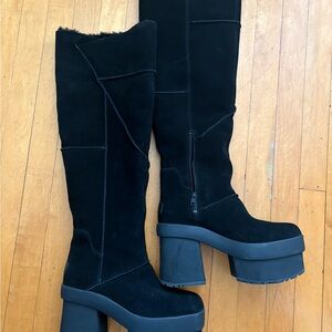 Ugg Black Platform Knee-High Boots